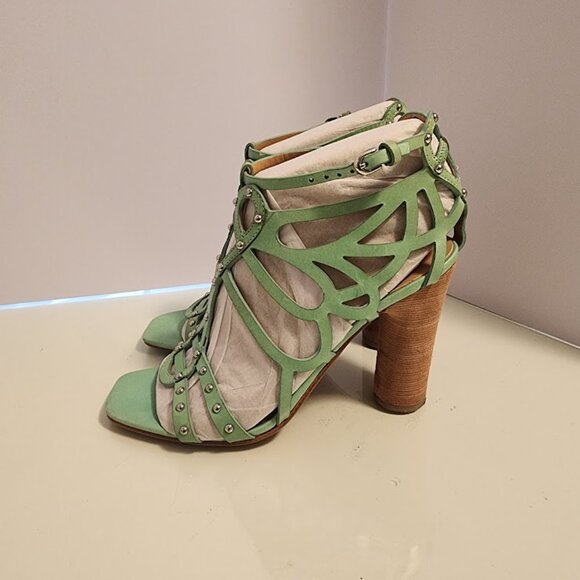 Belle Sigerson Morrison Ola Teal Heeled Sandal - Picture 6 of 9